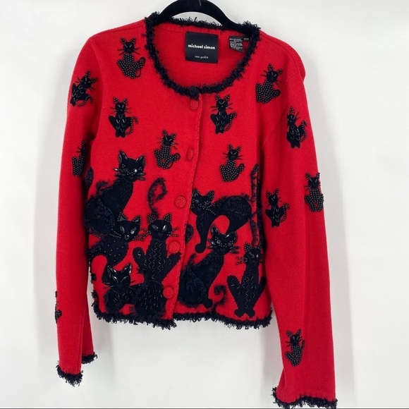 Michael Simon Kitty Kat Vintage Sweater Size P/M - Picture 14 of 14